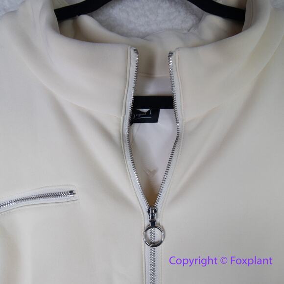 Eloquii Sherpa sleeve fleece line bottom zipped front wide leg jumpsuitm size 24 - Picture 6 of 16